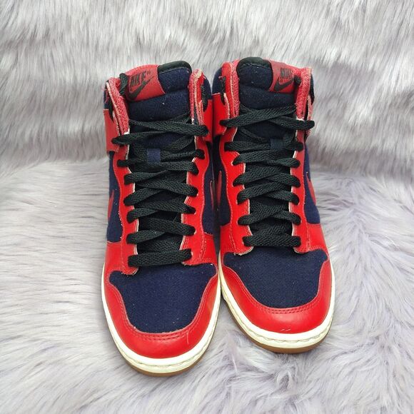 Nike Dunk Sky Hi Essentials Hidden Wedge Sneakers Womens Size 6.5 Red 644877-015 - Picture 3 of 7